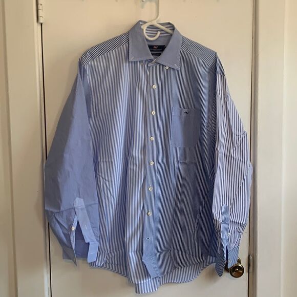 Vinyard Vines EUC blue striped button down Size L - Picture 1 of 4